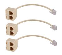 Adaptateur répartiteur de ligne téléphonique RJ11 6P4C à 2 voies, beige