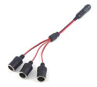 Adaptateur répartiteur de prise allume-cigare 1 à 3 voies 12-24 V avec 3 prises, puissance 180 W, PVC + PC + boîtier en cuivre pour voitures, camping-cars, SUV, camions