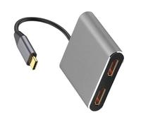 Adaptateur répartiteur de type C vers 4K avec deux écrans 4K et charge rapide 100 WPD pour ordinateur portable