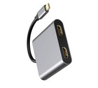 Adaptateur répartiteur de type C vers 4K avec deux écrans 4K et charge rapide 100 WPD pour ordinateur portable