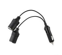 Adaptateur répartiteur de voiture 12 V avec double prise CC femelle, fusible remplaçable 15 A, isolation en PVC double couche et indicateur d'alimentation - pour