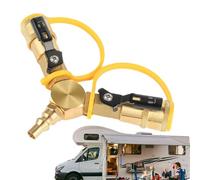 Adaptateur répartiteur en Y pour camping-car - Répartiteur en Y à connexion rapide de 6,35 mm, adaptateur de valve d'arrêt | Raccord de tuyau de propane pour réchaud de camping, barbecue, chauffage