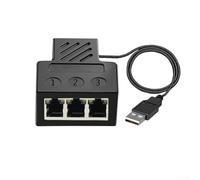 Adaptateur répartiteur Ethernet RJ45 1 vers 3 voies, rallonge LAN 0,8 m pour modem téléphonique, connexion stable avec boucle de carte, noir