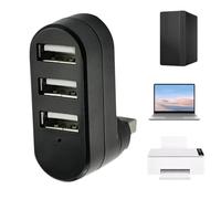 Adaptateur répartiteur externe rotatif - Hub USB 2.0 à 3 ports - Diviseur USB design de rotation flexible 3 ports USB - Hubs USB portables sécurisés pour téléphones cellulaires, appareils photo