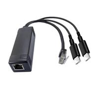 Adaptateur répartiteur PoE deux sorties Type-C Ethernet RJ45, 5 V, 1000 m | Séparation de l'alimentation des données pour la configuration du câblage du point d'accès de la caméra