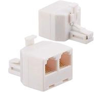 Adaptateur, répartiteur RJ-11 6P4C Dual Line 1/Line 2, blanc - Lot de 2