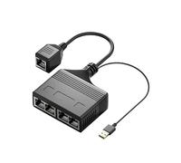 Adaptateur répartiteur RJ45 1 entrée 2/3/4 sorties Ethernet pour câble Cat5/5e/6/7/8 prend en charge le partage Internet 100 Mbps