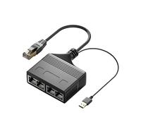 Adaptateur répartiteur RJ45 1 entrée 2/3/4 sorties Ethernet pour câble Cat5/5e/6/7/8 prend en charge le partage Internet 100 Mbps
