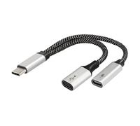 Adaptateur répartiteur USB-C 2 en 1 - MAXTRACK - USB Type C - 2 ports - Transfert de données - Charge rapide 60 W