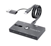 Adaptateur répartiteur USB C 6 en 1 avec 4 x Type C et 2 x USB femelles pour un lecteur de données rapide et un transfert de données améliore la productivité