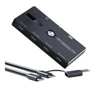 Adaptateur répartiteur USB C 6 en 1 avec 4 x Type C et 2 x USB femelles pour un lecteur de données rapide et un transfert de données améliore la productivité