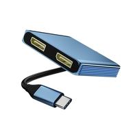 Adaptateur répartiteur USB C vers double DisplayPort 4K @ 30 Hz, adaptateur double moniteur pour écran étendu avec 2 DisplayPort/USB 3.0/100 W PD Charge rapide, compatible avec MacBook/HP/Dell/Lenovo