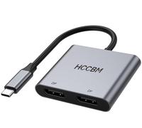 Adaptateur répartiteur USB C vers Dual DisplayPort(DP) 8K, adaptateur double moniteur pour ordinateurs portables Dell HP Surface, type C vers 2 DP, 8K @ 30 Hz/4K @ 144 Hz