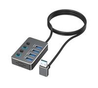 Adaptateur répartiteur USB extensible 4 ports indépendants USB 3.0 et USB 2.0 Indicateurs LED pour une gestion facile des appareils Adaptateur d'alimentation de type C