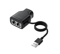 Adaptateur réseau 2 en 1 de cent mégabits pour partage de réseau multifonctionnel - Deux RJ45