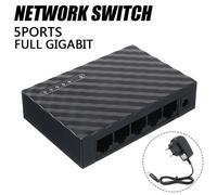 adaptateur réseau Ethernet AC 100-240V, 5 Ports RJ45, commutateur haute vitesse, 10/100/1000Mbps, pour l'école, le bureau et la maison, 1 pièce