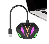 Adaptateur réseau Ethernet Type-C 100 Mbps - Réseau USB filaire, éclairage RVB par carte | Plug Play sans pilote, adaptateur externe Streaming en direct, travail de jeu pour ordinateur portable, adapt