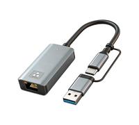 Adaptateur réseau Ethernet type C/USB vers RJ45 Dongle réseau Type C Fast Ethernet Adaptateur pour bureau Gigabit