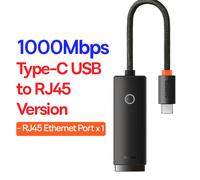 Adaptateur réseau Ethernet USB BASEUS pour Macbook Pro Air adaptateur Ethernet USB C vers RJ45 pour carte réseau Xiaomi Mi TV Box S - Type Black USB-C 1000M #A