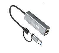 Adaptateur réseau Ethernet USB Type C vers RJ45 5000 Mbps pour une meilleure vitesse Internet sur divers appareils Adaptateur Ethernet en aluminium