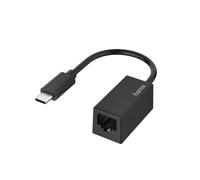 Hama Adaptateur USB-C Ethernet Garantie 10 Ans (USB Type-C (Thunderbolt 3/4) vers RJ45 LAN Compatible pour MacBook Pro/Air, Galaxy, Dell, Switch) Noir