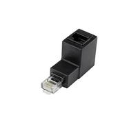 Adaptateur réseau informatique RJ45 CAT 5e [1x RJ45 mâle - 1x RJ45 femelle] Coudé vers le bas à 90° 0.00 m noir