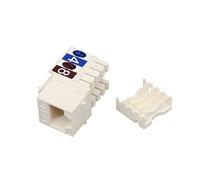 Adaptateur réseau Keystone Jack RJ45 UTP CAT5e/Cat 6 Punch Down Ethernet Coupleur Module Clip Module Prise murale Connecteur 90 degrés Unshield Blanc (100, Cat 6)