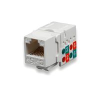 Adaptateur réseau Keystone Jack RJ45 UTP CAT5e/Cat 6 Punch Down Ethernet Coupleur Module Clip Module Prise murale Connecteur 90 degrés Unshield Blanc (100, Cat 5e)