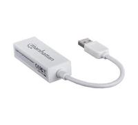 Adaptateur réseau - MANHATTAN - USB 2.0 - 10/100 Ethernet - Blanc - Hi-Speed