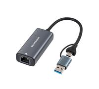 Adaptateur réseau MicroConnect USB-C/A vers RJ45 2,5G, MC-USBACNET2,5G