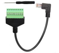 Adaptateur réseau pour RJ45 vers borne à vis 8 broches, conçu pour une installation facile dans les espaces restreints, prend en charge plusieurs normes réseau (droite)