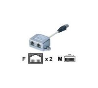 Digitus Adaptateur réseau RJ45 CAT 5, CAT 5e 2x RJ45 mâle - 1x RJ45 mâle gris
