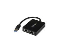 StarTech.com Adaptateur USB 3.0 à Double Port Gigabit Ethernet avec port USB - 10/100/100 - Adaptateur NIC Réseau USB Gigabit LAN