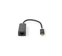 Nedis Adaptateur réseau USB-C CCBW64952AT02 – RJ45 Gigabit 1000 Mbit/s, Plug and Play, Anthracite