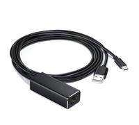 Adaptateur réseau USB vers RJ45 LAN avec câble d'alimentation USB 2.0 pour l'alimentation 10/100 Mbps Micro USB Ethernet Adaptateur USB LAN Adaptateur pour Chromecast Fire TV Stick/Home