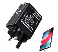 Adaptateur rétractable - Adaptateur de chargeur rapide à double port - Bloc de chargeur USB C | Chargeur mural rétractable avec câbles à double câbles, adaptateur de sortie portable pour appareil