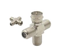Adaptateur RF 3 voies type F mâle vers 2 connecteurs F femelles type T, répartiteur 4 voies type F vers TV IEC for câble d'antenne coaxial TV(Type3,5PCS)