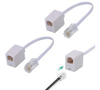 Adaptateur RJ45 vers RJ11, 2 Pièce blanc Ethernet RJ45 8P8C vers Câble Téléphonique RJ11 6P4C, Convertisseur pour Cordon Téléphonique RJ45 vers RJ11