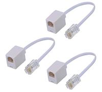 Adaptateur RJ45 vers RJ11,3 Pièces Blanc Ethernet RJ45 8P8C vers Interface Câble Téléphonique RJ11 6P4C, Convertisseur pour Port Réseau RJ45 vers Cordon Téléphonique RJ11