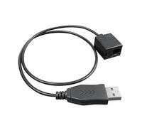 Adaptateur RJ9 vers casque USB, câble USB mâle vers RJ9 femelle compatible avec casques Plantronics Jabra Sennheiser filaires U10P RJ9 ou sans fil DECT pour ordinateur portable PC Mac tablette Windows