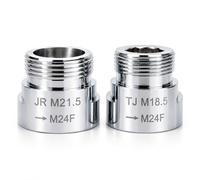 Adaptateur Robinet Laiton M18.5 / M21.5 vers M24 pour Mousseur Caché | Adaptateur en laiton pour mousseurs cachés M18.5/M21.5, conversion vers M24, compatible accessoires robinet standard Europe.