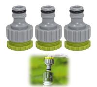 Adaptateur Robinet Tuyau, 3 Pièces 2-en-1 Connecteur de Tuyau, Compatible avec Gardena, Raccord 1/2 Pouce 3/4 Pouce, Raccord en Caoutchouc pour Arrosage de Jardin, Facile à Installer