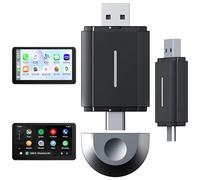 Adaptateur sans Fil 2 en 1 Compatible avec CarPlay et Android Auto, Dongle WiFi 5 GHz Plug & Play pour Connexion Rapide et Stable, Compatible avec 98% des Voitures (2015-2024), Compact et Portable