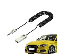 Adaptateur sans fil Aux, récepteur auxiliaire sans fil - Récepteur automobile en métal | Récepteur sans fil 5.2 avec kit jack 3,5 mm Entrée audio pour voiture, microphone Musique en streaming Adaptat