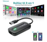 Adaptateur sans fil CarPlay Ottocast 2026 Play2Video Express pour voiture, boîte AI, adaptateur sans fil Android Auto, lecture instantanée YouTube Netflix Spotify IPTV, livraison rapide depuis la with