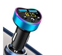 Adaptateur sans fil pour voiture : chargeur de charge rapide avec deux ports USB | Récepteur audio intelligent, lecteur MP3 avec appels mains libres pour téléphones mobiles, tablettes et ordinateurs