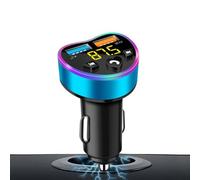 Adaptateur sans fil pour voiture : chargeur de charge rapide avec deux ports USB | Récepteur audio intelligent, lecteur MP3 avec appels mains libres pour téléphones mobiles, tablettes et ordinateurs