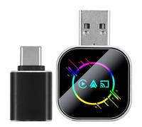 Adaptateur sans Fil pour Voiture, Conversion, USB A vers C | Miroir D’écran, Intégration Vocale, Navigation en Temps Réel, Synchronisation D’applications, Métal et Verre
