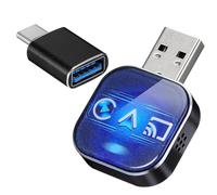 Adaptateur sans Fil pour Voiture USB A vers C, Duplication D'écran | Technologie sans Fil 5.0, Faible Latence, Métal et Verre, pour Navigation, Médias Embarqués, Ports USB de Véhicule