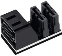 Adaptateur SATA 7 broches femelle vers 7 broches mâle vertical coudé à 90 degrés double port profil bas pour ordinateur de bureau, carte mère SSD HDD carte mère